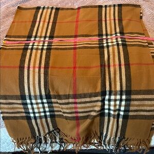 Plaid  Fringe Scarf NWOT